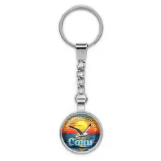 Круглый брелок, цвет серебро, с цепочкой, Любимый город C0101022