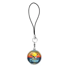 Подвеска для телефона, цвет серебро, со шнурком, Любимый город C0101060