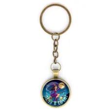 Круглый брелок, цвет бронза, с цепочкой, Лечу в Сочи C0102018