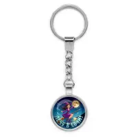 Круглый брелок, цвет серебро, с цепочкой, Лечу в Сочи C0102022