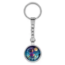 Круглый брелок, цвет серебро, с цепочкой, Лечу в Сочи C0102022