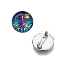 Круглый значок, цвет серебро, Лечу в Сочи C0102023