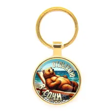 Круглый брелок, цвет золото, Отдыхаю в Сочи C0104019