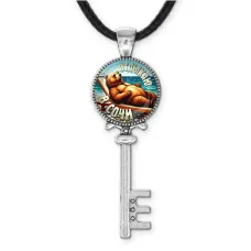 Кулон ключ, цвет серебро, со шнурком, Отдыхаю в Сочи C0104043