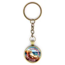 Круглый брелок, цвет бронза, с цепочкой, Кайфую в Сочи C0105018