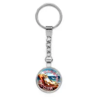 Круглый брелок, цвет серебро, с цепочкой, Кайфую в Сочи C0105022
