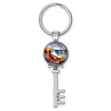 Брелок ключ, цвет серебро, с кольцом для ключей, Кайфую в Сочи C0105044