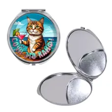 Круглое складное зеркало, цвет серебро, Сочи - это кайф C0106016