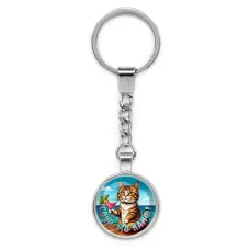 Круглый брелок, цвет серебро, с цепочкой, Сочи - это кайф C0106022