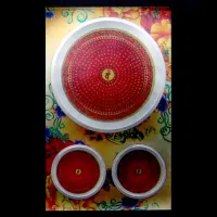 Буддийские наклейки 1шт.х4,3см, 2шт.х2см, серебристые BUD004-15