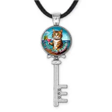 Кулон ключ, цвет серебро, со шнурком, Сочи - это кайф C0106043