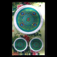 Буддийские наклейки 1шт. х4,3см, 2шт. х2см, серебристые BUD004-18