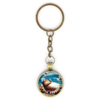 Круглый брелок, цвет бронза, с цепочкой, В Сочи хорошо C0108018