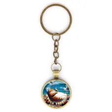 Круглый брелок, цвет бронза, с цепочкой, В Сочи хорошо C0108018