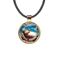 Кулон, цвет золото, со шнурком, В Сочи хорошо C0108033