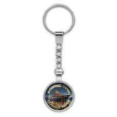 Круглый брелок, цвет серебро, с цепочкой, В городе Сочи C0109022