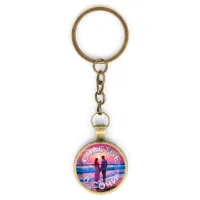 Круглый брелок, цвет бронза, с цепочкой, Счастье в Сочи C0110018