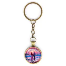 Круглый брелок, цвет бронза, с цепочкой, Счастье в Сочи C0110018
