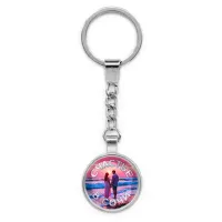 Круглый брелок, цвет серебро, с цепочкой, Счастье в Сочи C0110022