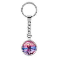 Круглый брелок, цвет серебро, с цепочкой, Счастье в Сочи C0110022