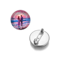 Круглый значок, цвет серебро, Счастье в Сочи C0110023