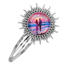 Заколка металлическая, цвет серебро, Счастье в Сочи C0110045