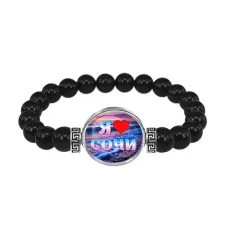 Браслет из черного агата, Я люблю Сочи C0111056