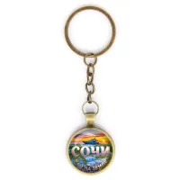 Круглый брелок, цвет бронза, с цепочкой, Рай на Земле C0112018