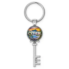 Брелок ключ, цвет серебро, с кольцом для ключей, Рай на Земле C0112044