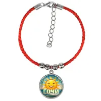 Браслет из красного шнура, Солнце улыбается C0113047