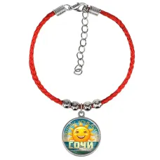 Браслет из красного шнура, Солнце улыбается C0113047
