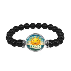 Браслет из черного агата, Солнце улыбается C0113056