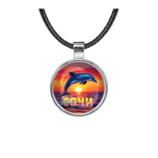 Кулон, цвет серебро, со шнурком, Дельфин C0114027