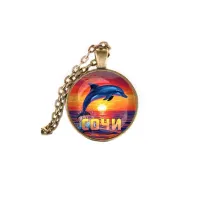 Кулон, цвет бронза, с цепочкой, Дельфин C0114028