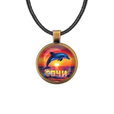 Кулон, цвет бронза, со шнурком, Дельфин C0114029