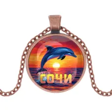 Кулон, цвет медь, с цепочкой, Дельфин C0114030