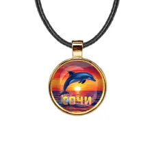 Кулон, цвет золото, со шнурком, Дельфин C0114033