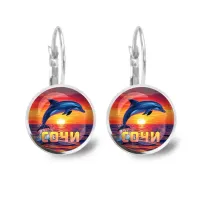 Серьги металлические, Дельфин C0114038