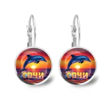 Серьги металлические, Дельфин C0114038