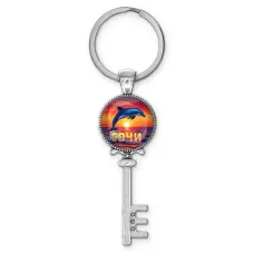 Брелок ключ, цвет серебро, с кольцом для ключей, Дельфин C0114044