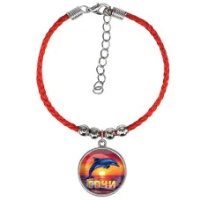 Браслет из красного шнура, Дельфин C0114047