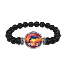 Браслет из черного агата, Дельфин C0114056