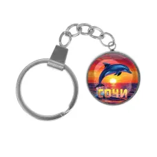 Брелок, нержавеющая сталь, с кольцом для ключей, Дельфин C0114061