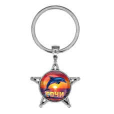 Звезда-брелок, металл, Дельфин C0114065