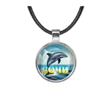 Кулон, цвет серебро, со шнурком, Дельфин C0115027