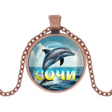 Кулон, цвет медь, с цепочкой, Дельфин C0115030