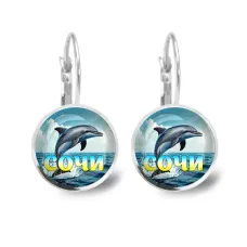 Серьги металлические, Дельфин C0115038