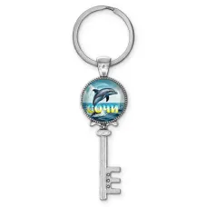 Брелок ключ, цвет серебро, с кольцом для ключей, Дельфин C0115044