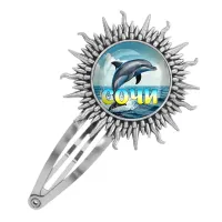 Заколка металлическая, цвет серебро, Дельфин C0115045