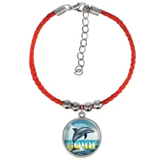 Браслет из красного шнура, Дельфин C0115047